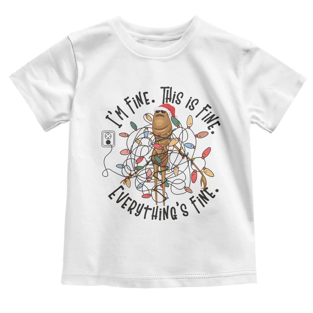 Marcus The Worm Christmas Meme Toddler T Shirt I'm Fine Everything is Fine TS10 White Print Your Wear