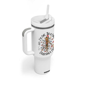 Marcus The Worm Christmas Meme Tumbler With Handle I'm Fine Everything is Fine TS10 Print Your Wear