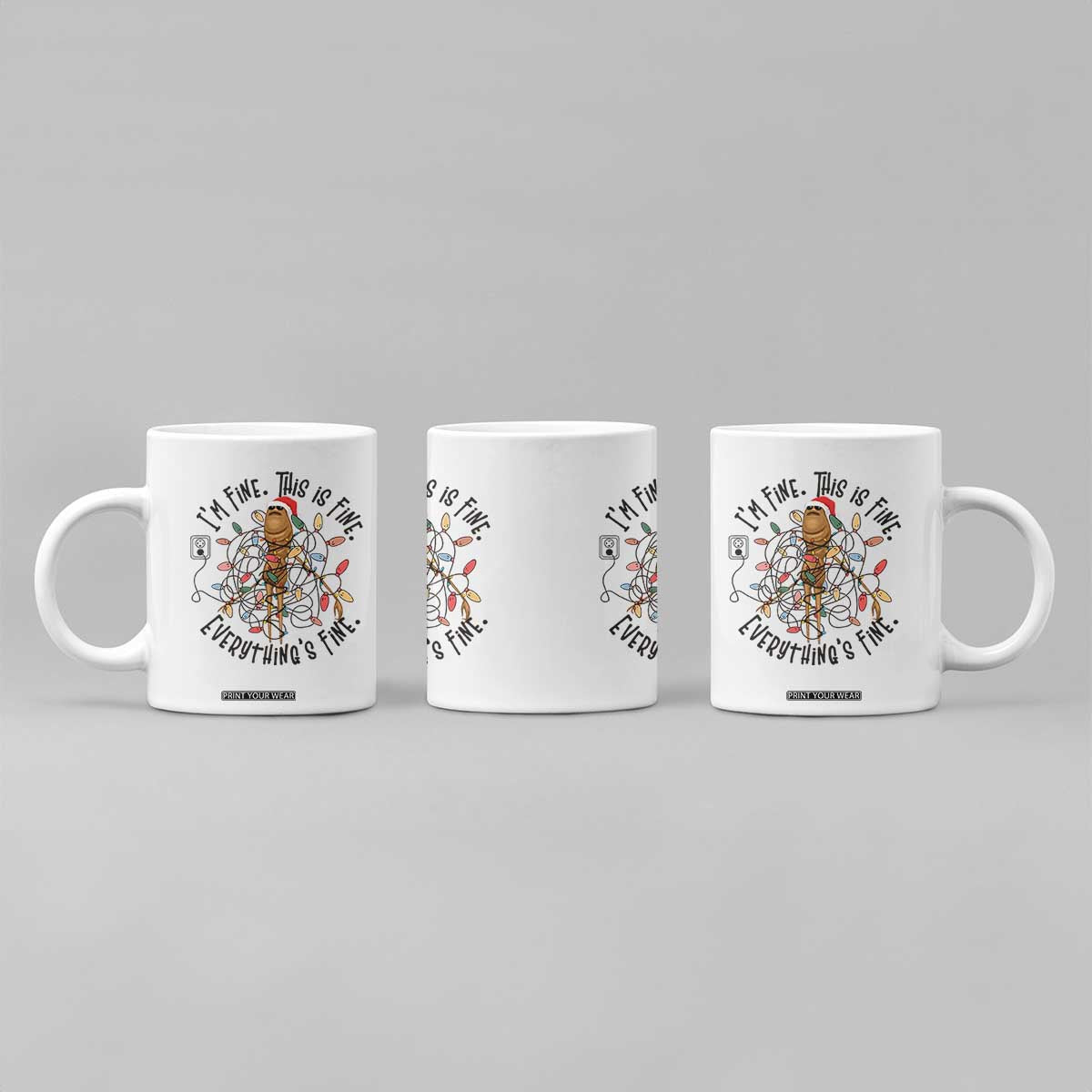Marcus The Worm Christmas Meme Coffee Mug I'm Fine Everything is Fine TS10 Print Your Wear