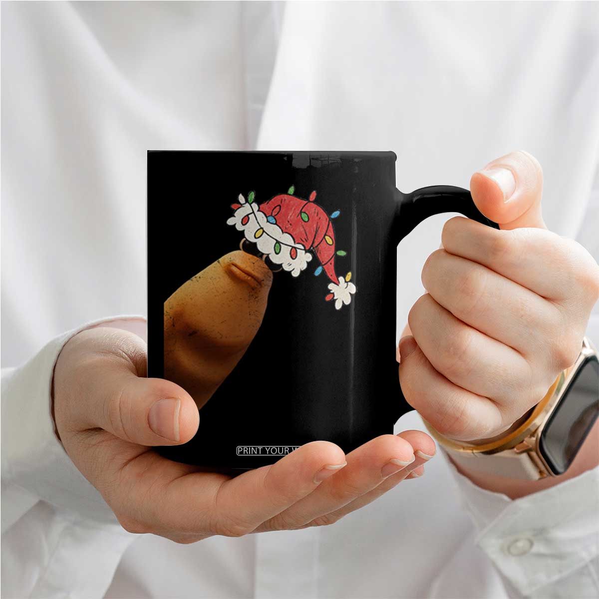 Marcus The Worm Christmas Coffee Mug Funny Internet Brainrot Meme TS10 Print Your Wear