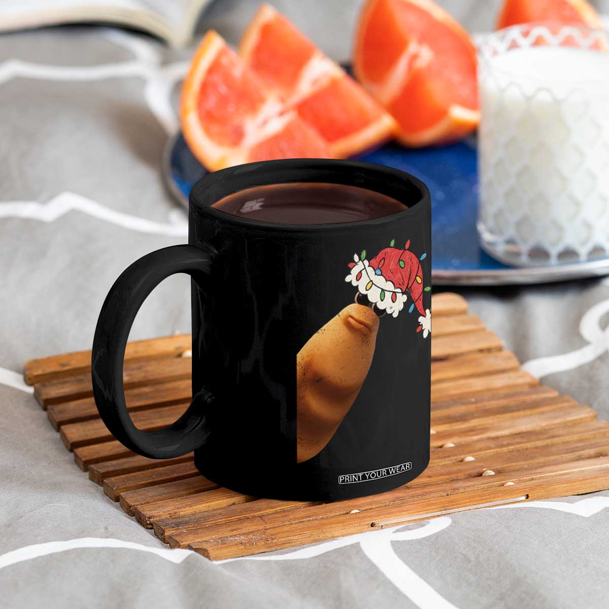 Marcus The Worm Christmas Coffee Mug Funny Internet Brainrot Meme TS10 Print Your Wear