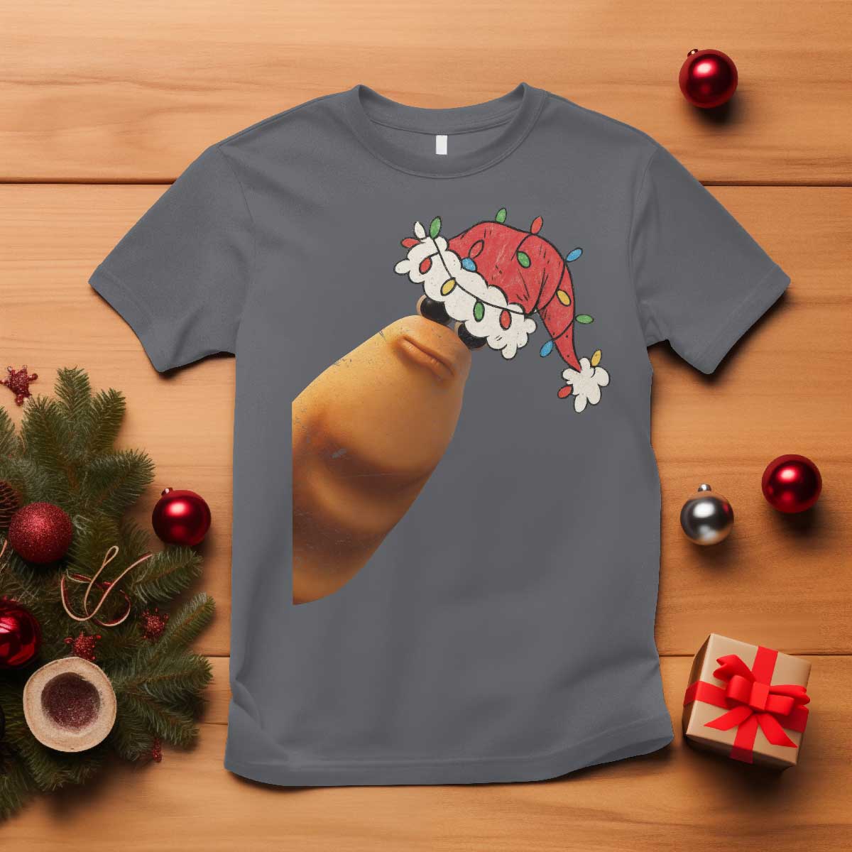 Marcus The Worm Christmas T Shirt Funny Internet Brainrot Meme TS10 Charcoal Print Your Wear