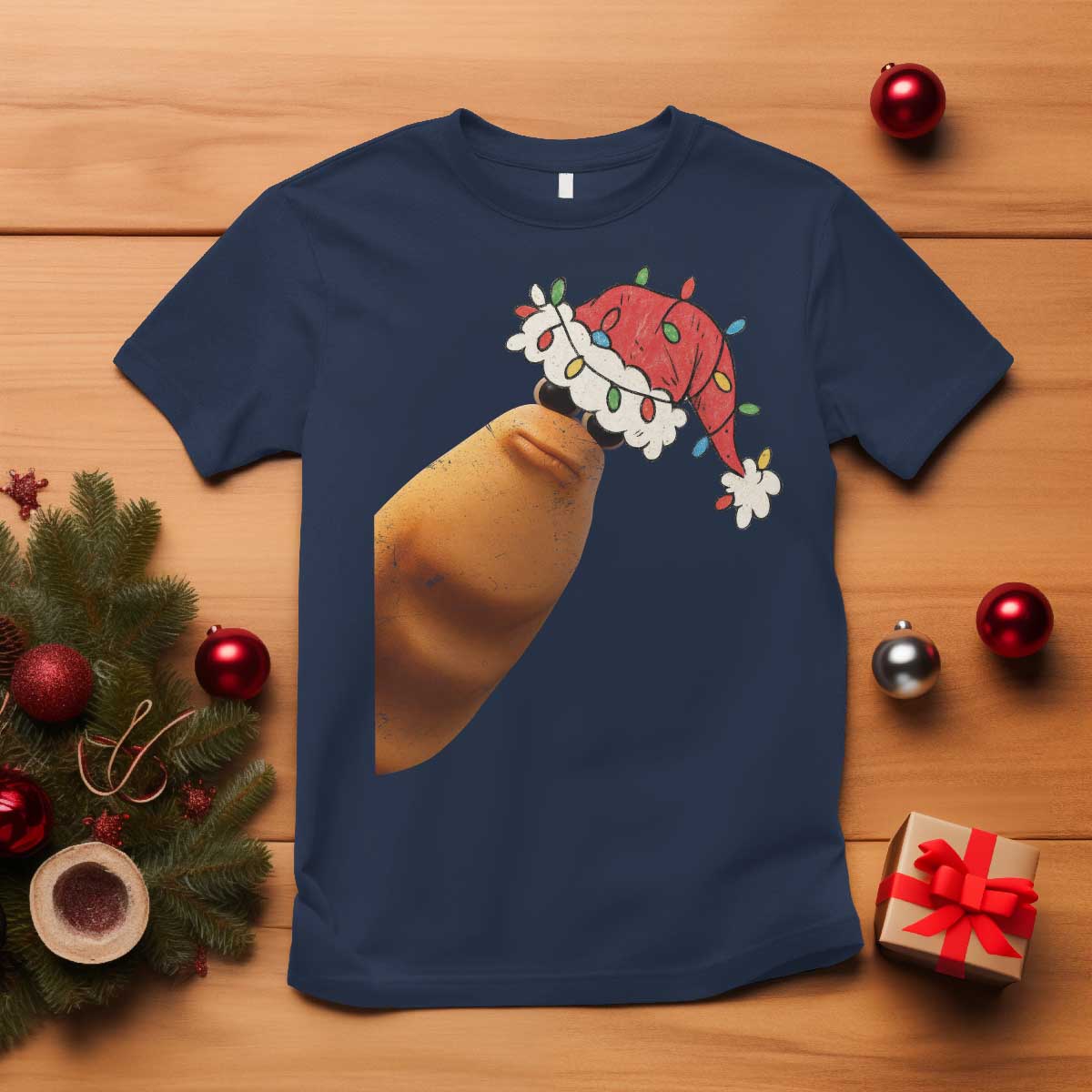 Marcus The Worm Christmas T Shirt Funny Internet Brainrot Meme TS10 Navy Print Your Wear