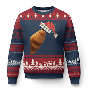 Marcus The Worm Xmas Ugly Christmas Sweater Funny Internet Brainrot Meme TS10 Navy Red Print Your Wear