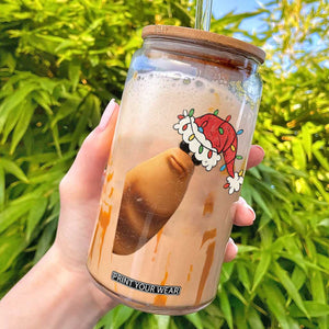 Marcus The Worm Christmas Glass Can Funny Internet Brainrot Meme TS10 Black Print Your Wear