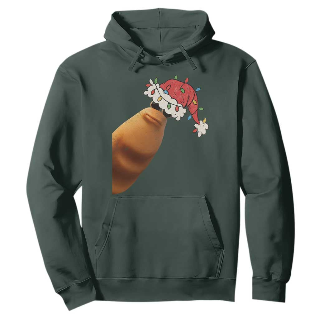 Marcus The Worm Christmas Hoodie Funny Internet Brainrot Meme TS10 Dark Forest Green Print Your Wear