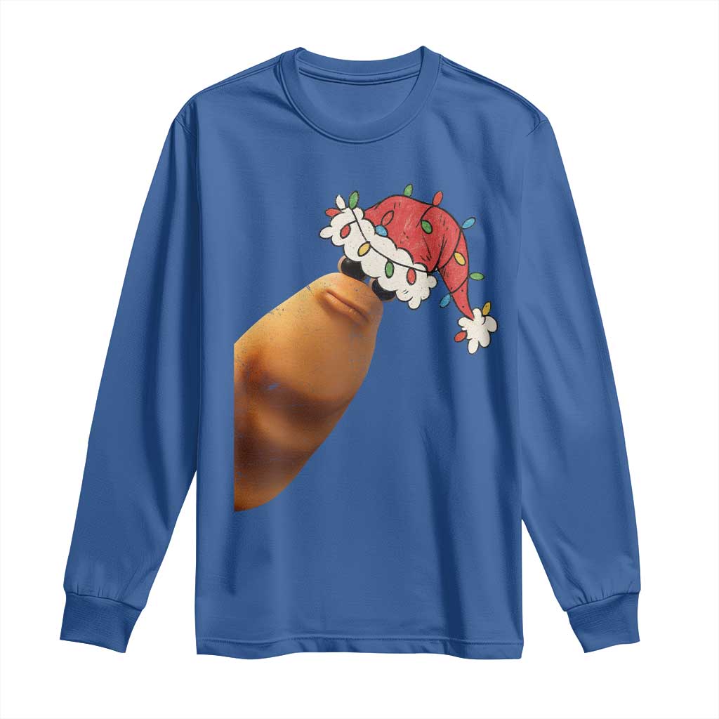 Marcus The Worm Christmas Long Sleeve Shirt Funny Internet Brainrot Meme TS10 Royal Blue Print Your Wear