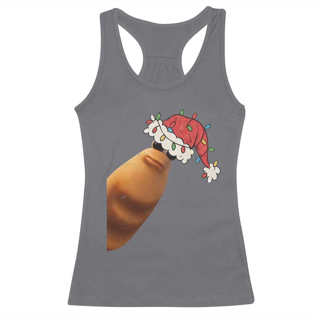 Marcus The Worm Christmas Racerback Tank Top Funny Internet Brainrot Meme TS10 Charcoal Print Your Wear