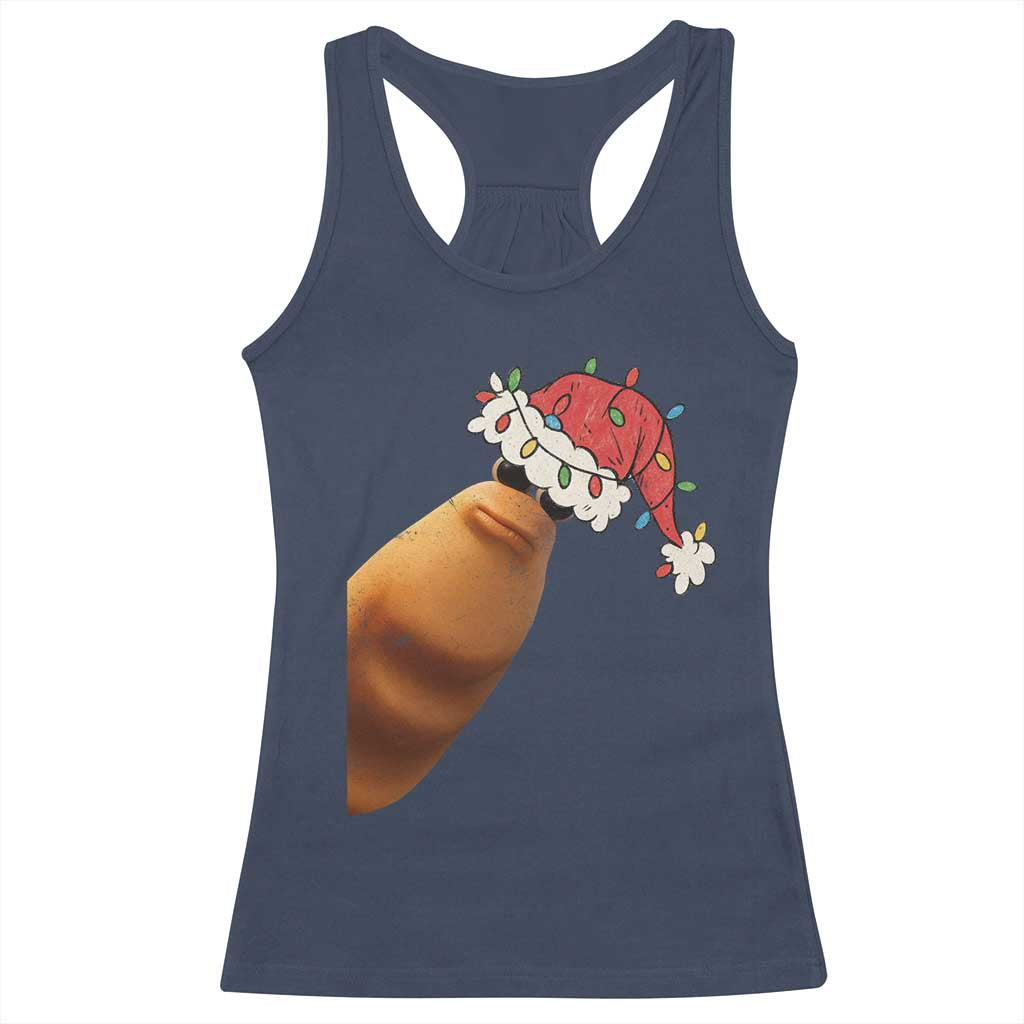 Marcus The Worm Christmas Racerback Tank Top Funny Internet Brainrot Meme TS10 Navy Print Your Wear