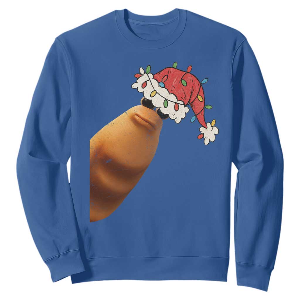 Marcus The Worm Christmas Sweatshirt Funny Internet Brainrot Meme TS10 Royal Blue Print Your Wear