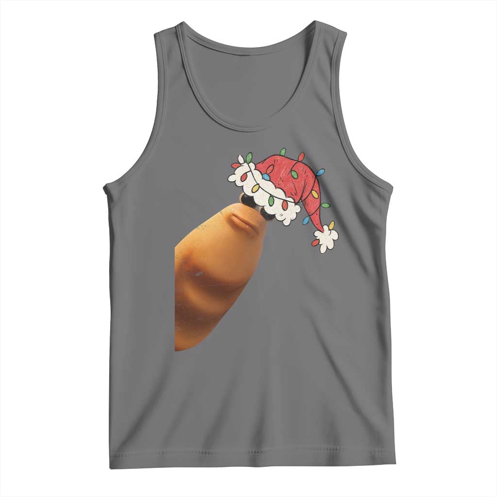 Marcus The Worm Christmas Tank Top Funny Internet Brainrot Meme TS10 Black Heather Print Your Wear