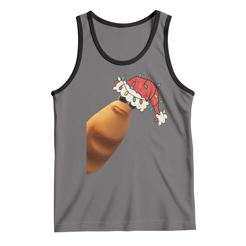 Marcus The Worm Christmas Tank Top Funny Internet Brainrot Meme TS10 Deep Heather Black Print Your Wear