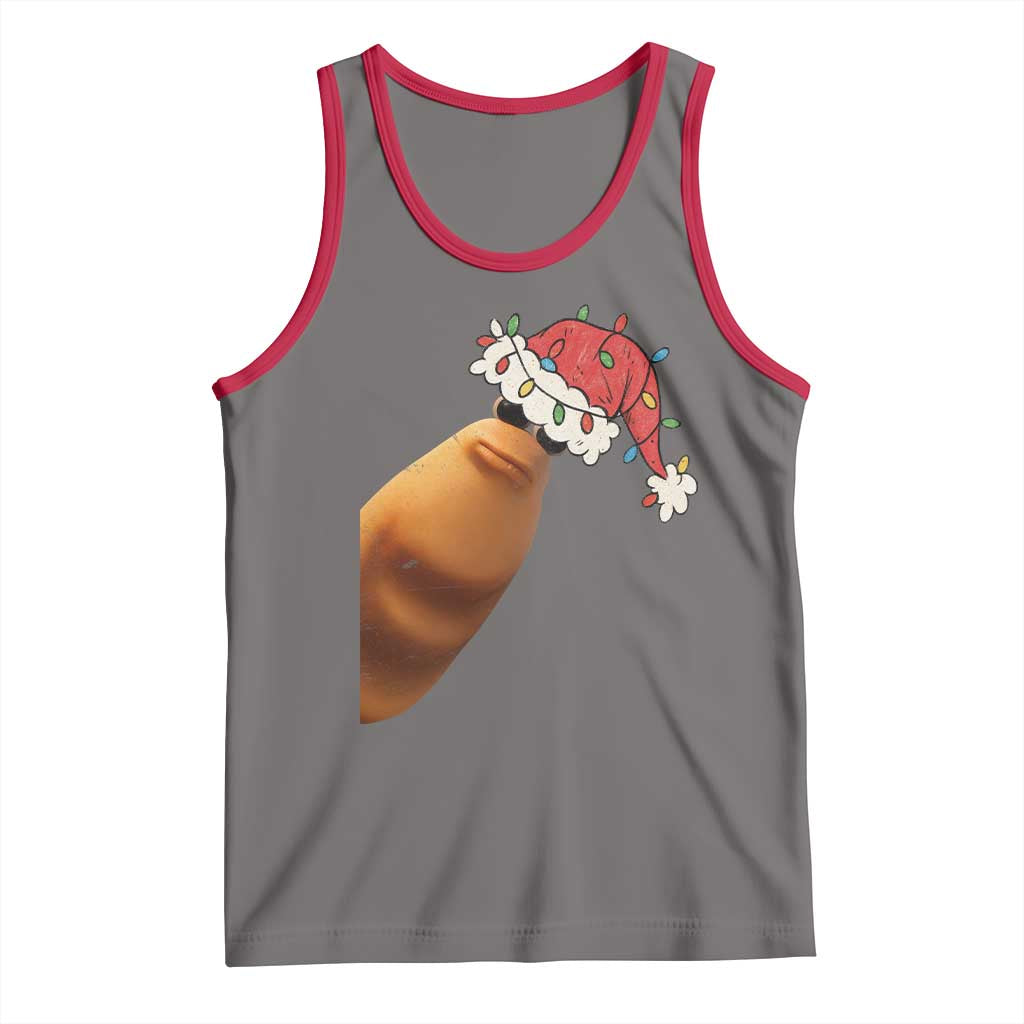 Marcus The Worm Christmas Tank Top Funny Internet Brainrot Meme TS10 Deep Heather Red Print Your Wear