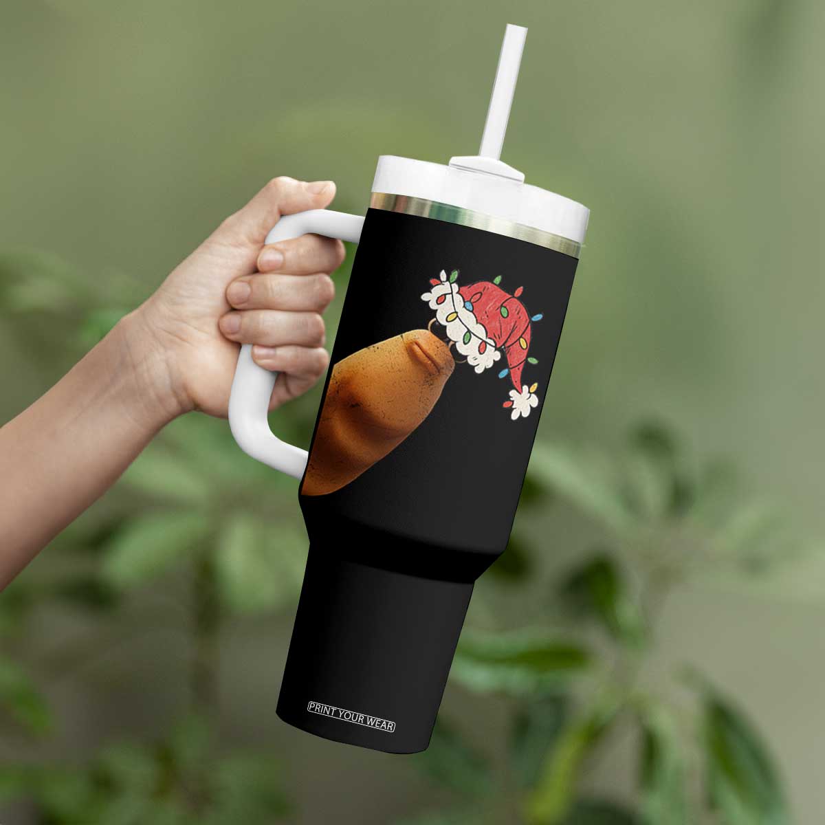 Marcus The Worm Christmas Tumbler With Handle Funny Internet Brainrot Meme TS10 Print Your Wear