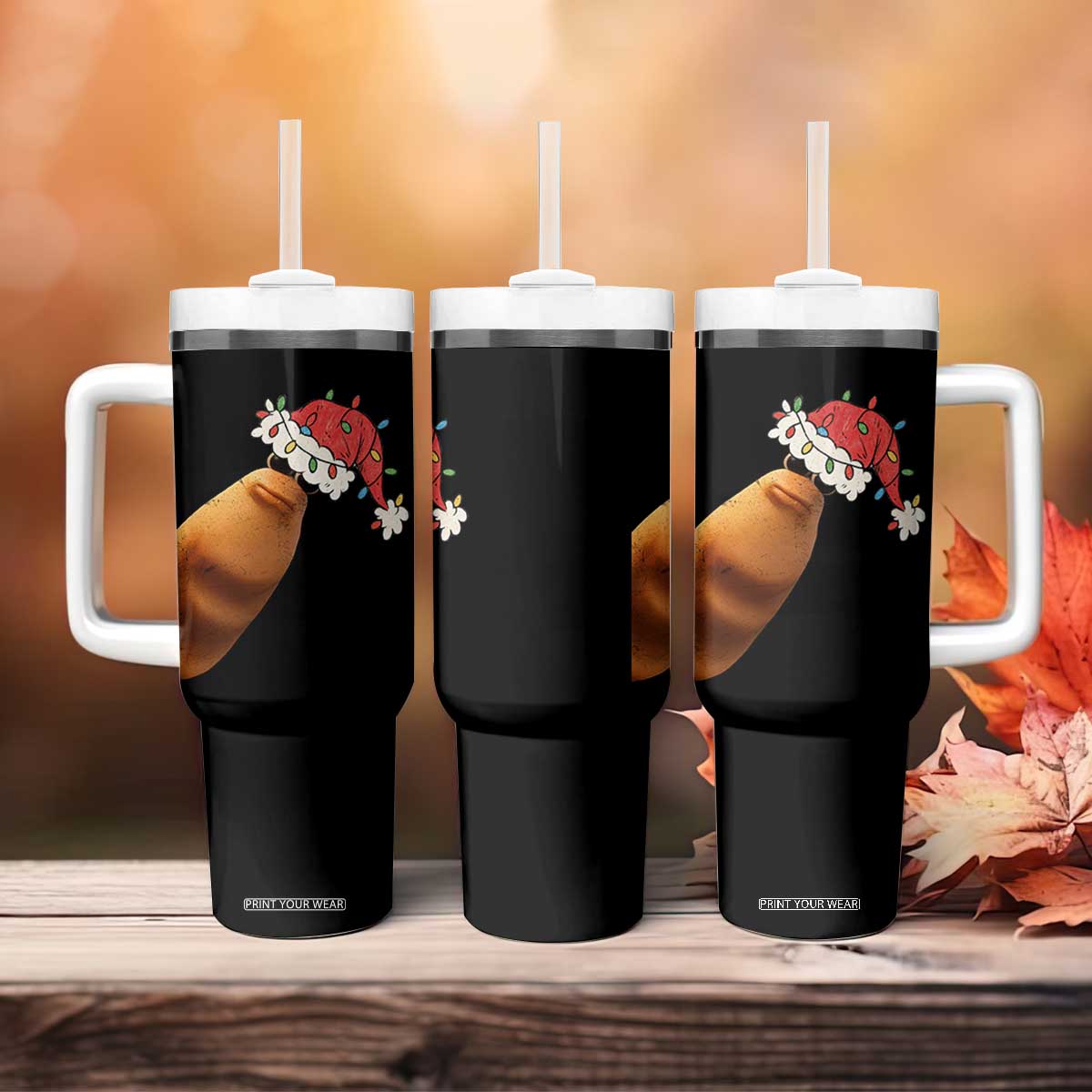 Marcus The Worm Christmas Tumbler With Handle Funny Internet Brainrot Meme TS10 Print Your Wear