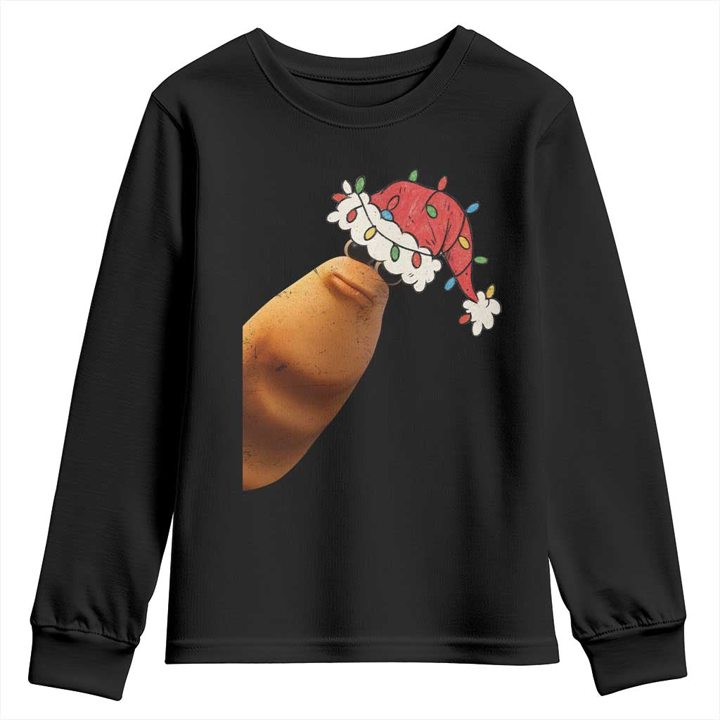 Marcus The Worm Christmas Youth Sweatshirt Funny Internet Brainrot Meme TS10 Black Print Your Wear