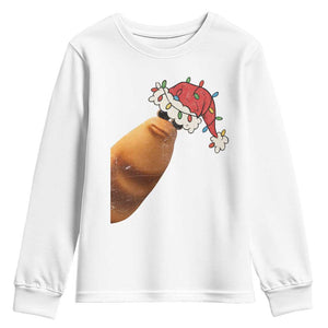 Marcus The Worm Christmas Youth Sweatshirt Funny Internet Brainrot Meme TS10 White Print Your Wear