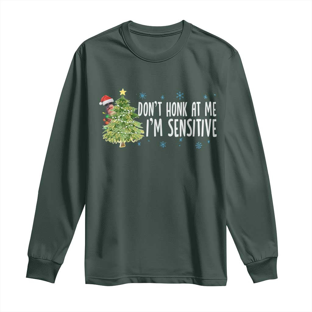 Christmas Marcus The Worm Long Sleeve Shirt Dont Honk At Me Im Sensitive Funny Brainrot Meme TS10 Dark Forest Green Print Your Wear