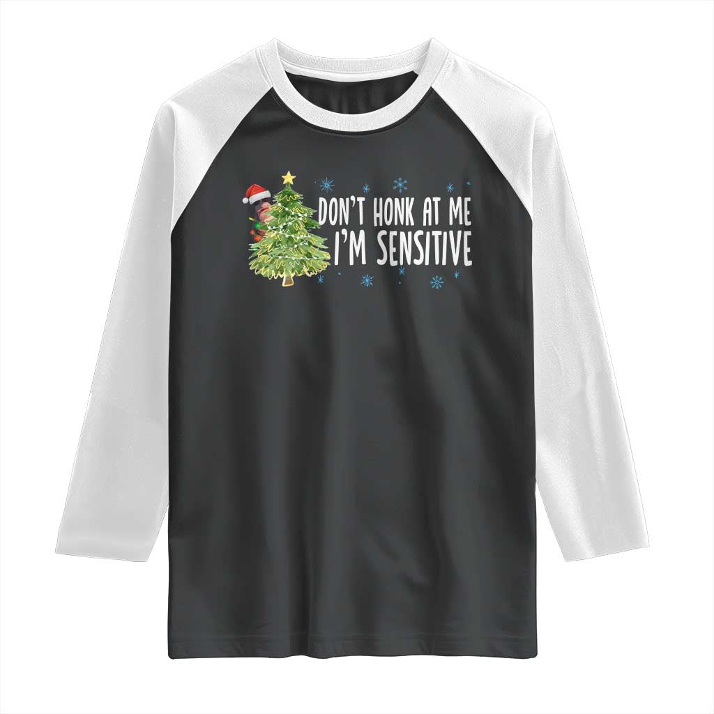 Christmas Marcus The Worm Raglan Shirt Dont Honk At Me Im Sensitive Funny Brainrot Meme TS10 Black White Print Your Wear