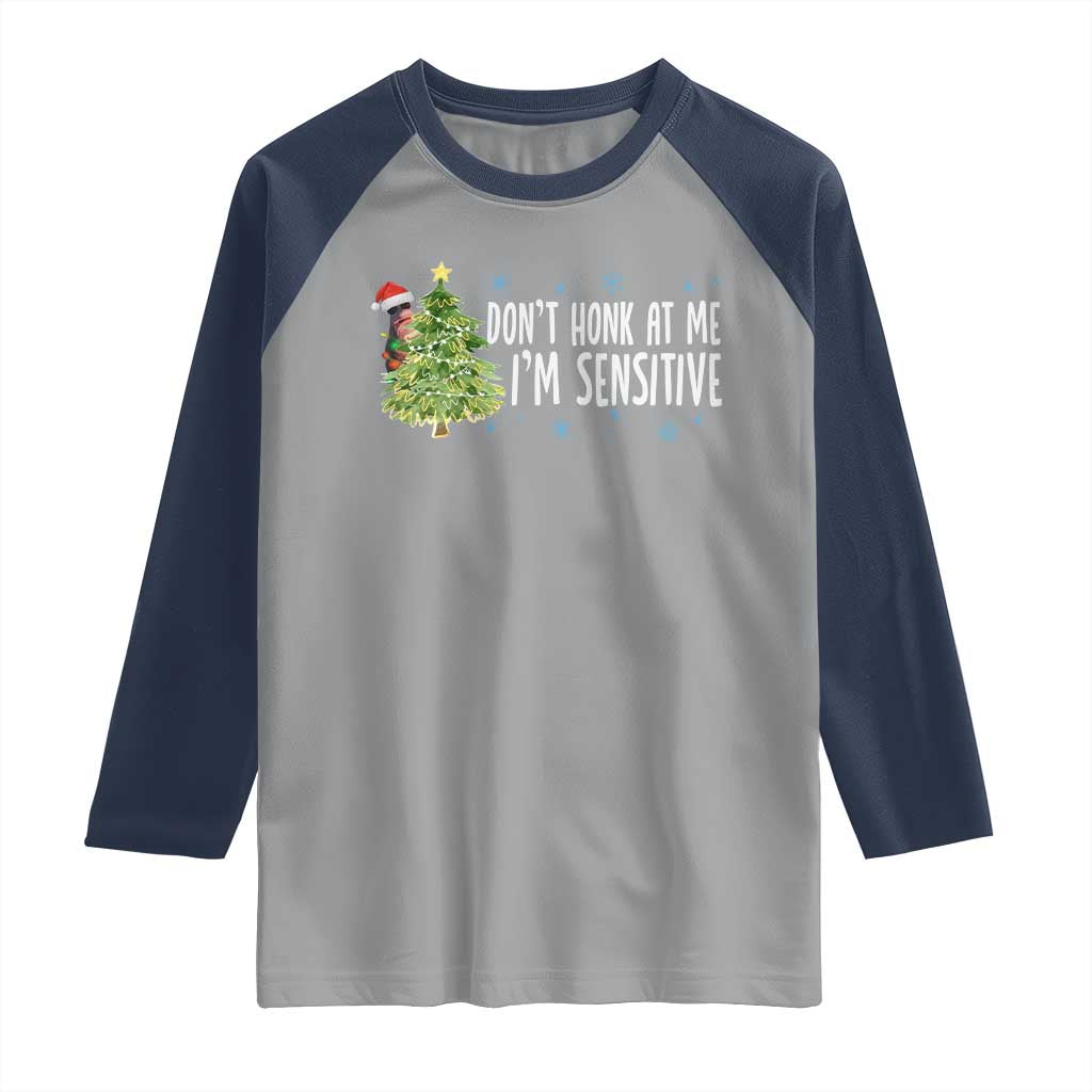 Christmas Marcus The Worm Raglan Shirt Dont Honk At Me Im Sensitive Funny Brainrot Meme TS10 Sport Gray Navy Print Your Wear