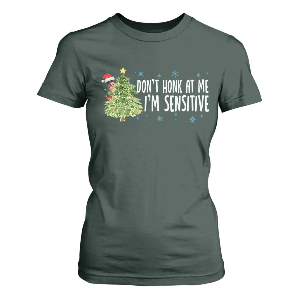 Christmas Marcus The Worm T Shirt For Women Dont Honk At Me Im Sensitive Funny Brainrot Meme TS10 Dark Forest Green Print Your Wear