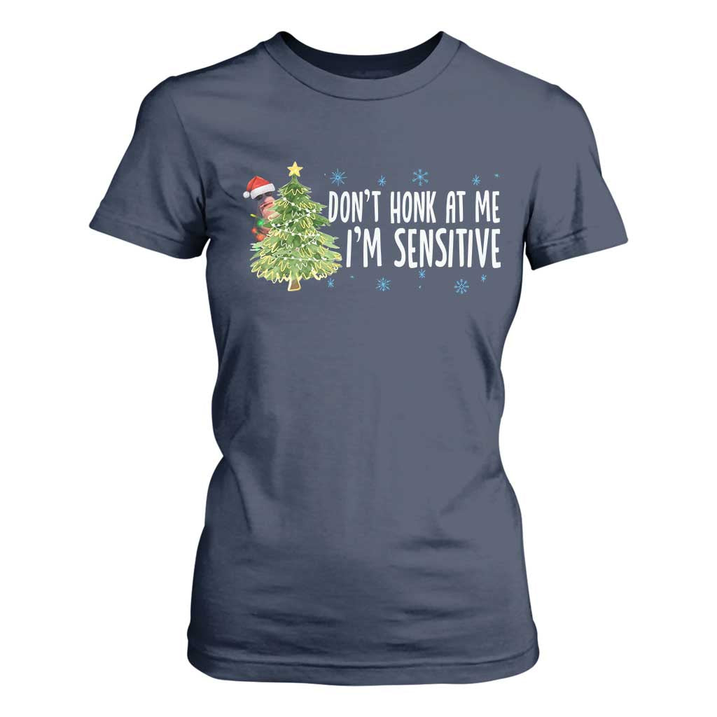 Christmas Marcus The Worm T Shirt For Women Dont Honk At Me Im Sensitive Funny Brainrot Meme TS10 Navy Print Your Wear