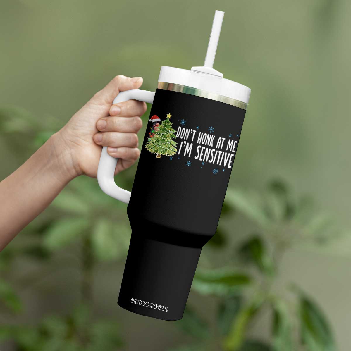 Christmas Marcus The Worm Tumbler With Handle Dont Honk At Me Im Sensitive Funny Brainrot Meme TS10 Print Your Wear