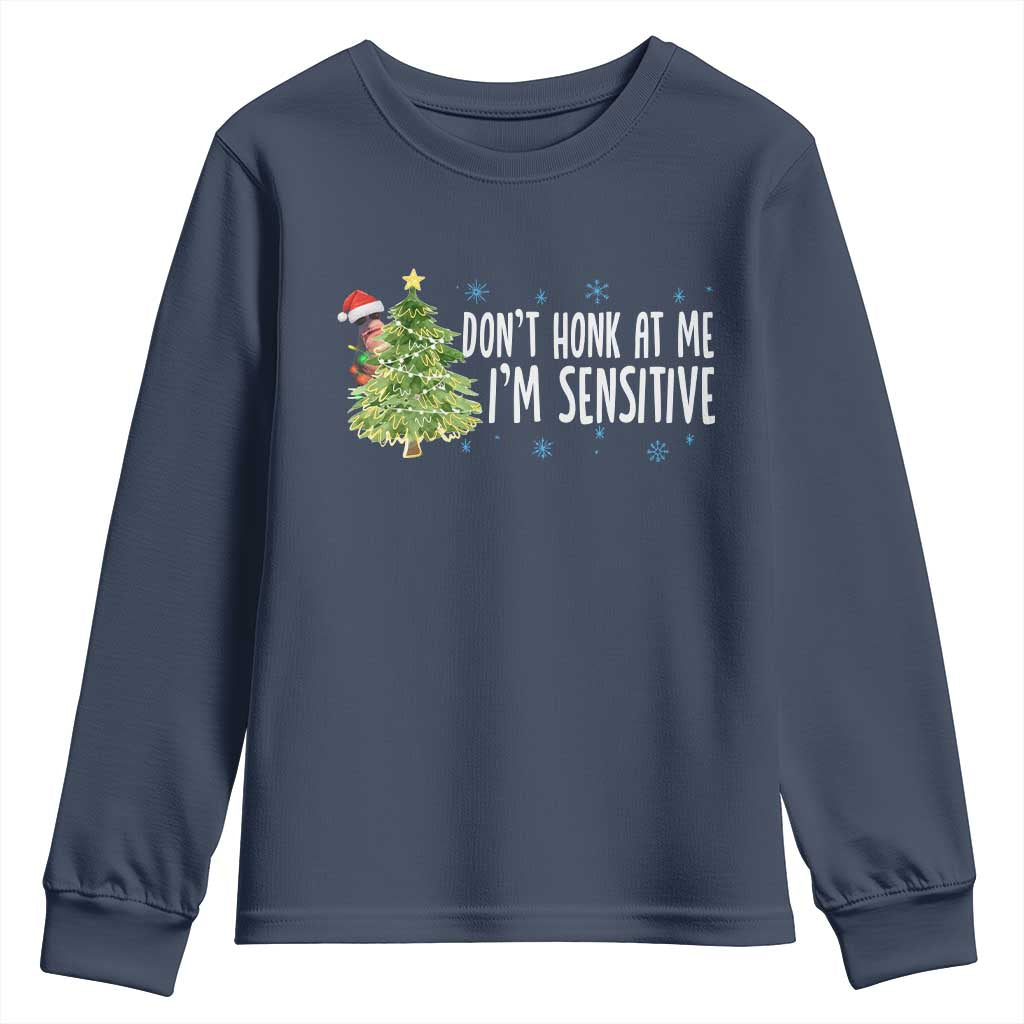 Christmas Marcus The Worm Youth Sweatshirt Dont Honk At Me Im Sensitive Funny Brainrot Meme TS10 Navy Print Your Wear