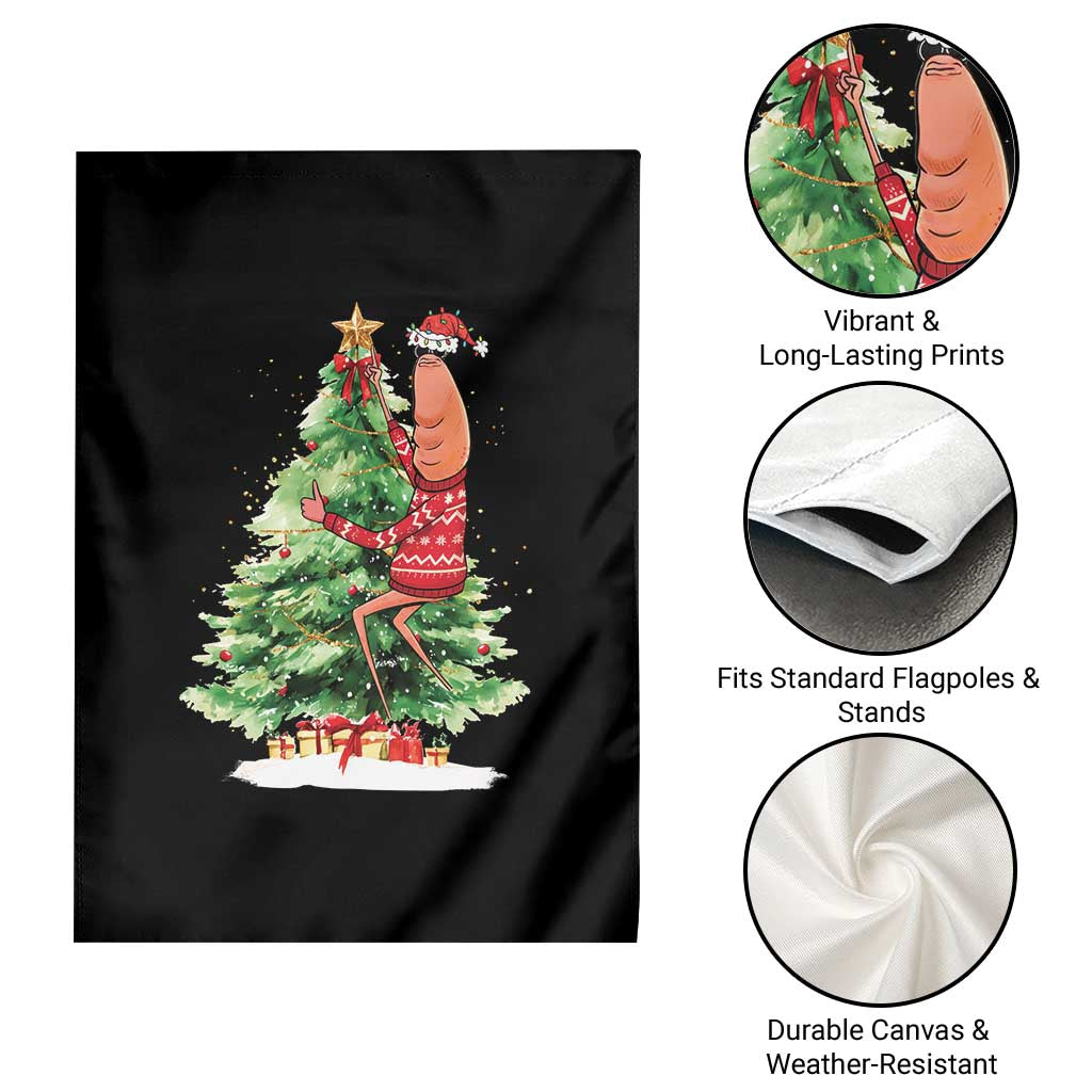 Marcus The Worm Christmas Garden Flag Funny Brain Rot Meme TS10 Print Your Wear
