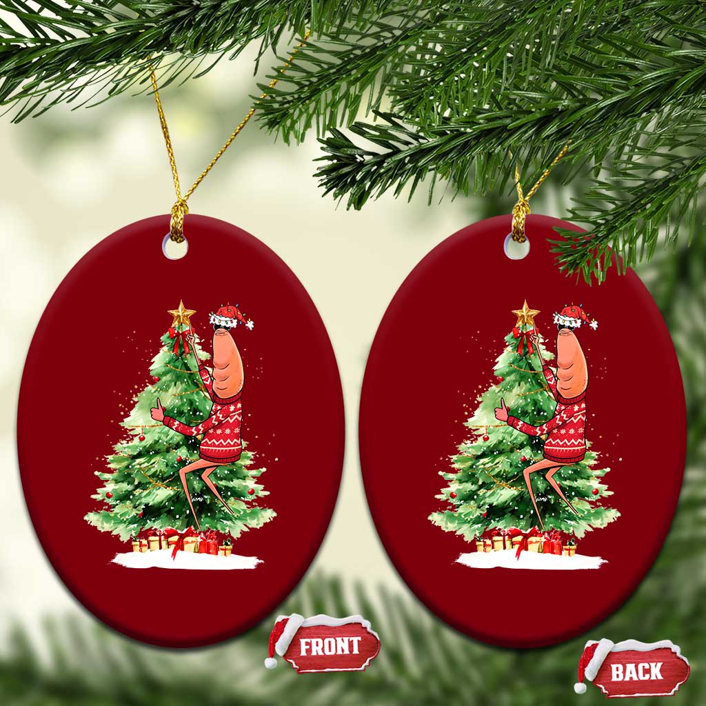 Marcus The Worm Christmas Ceramic Ornament Funny Brain Rot Meme TS10 Print Your Wear