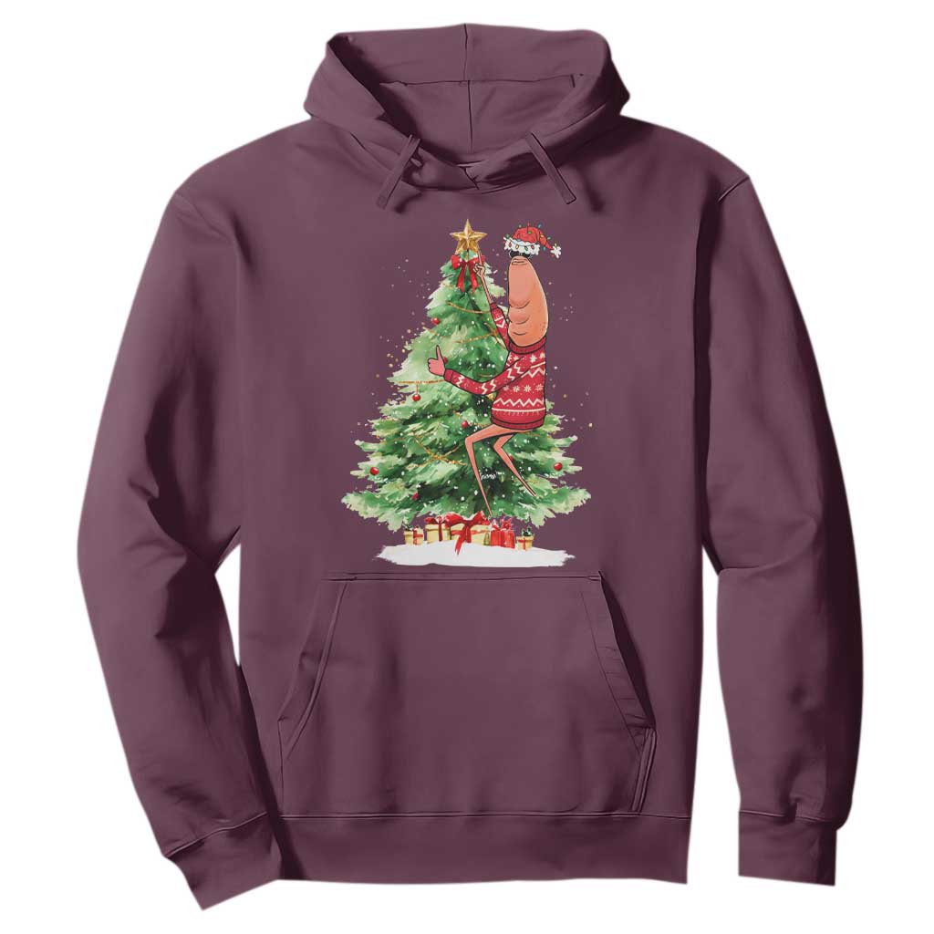 Marcus The Worm Christmas Hoodie Funny Brain Rot Meme TS10 Maroon Print Your Wear