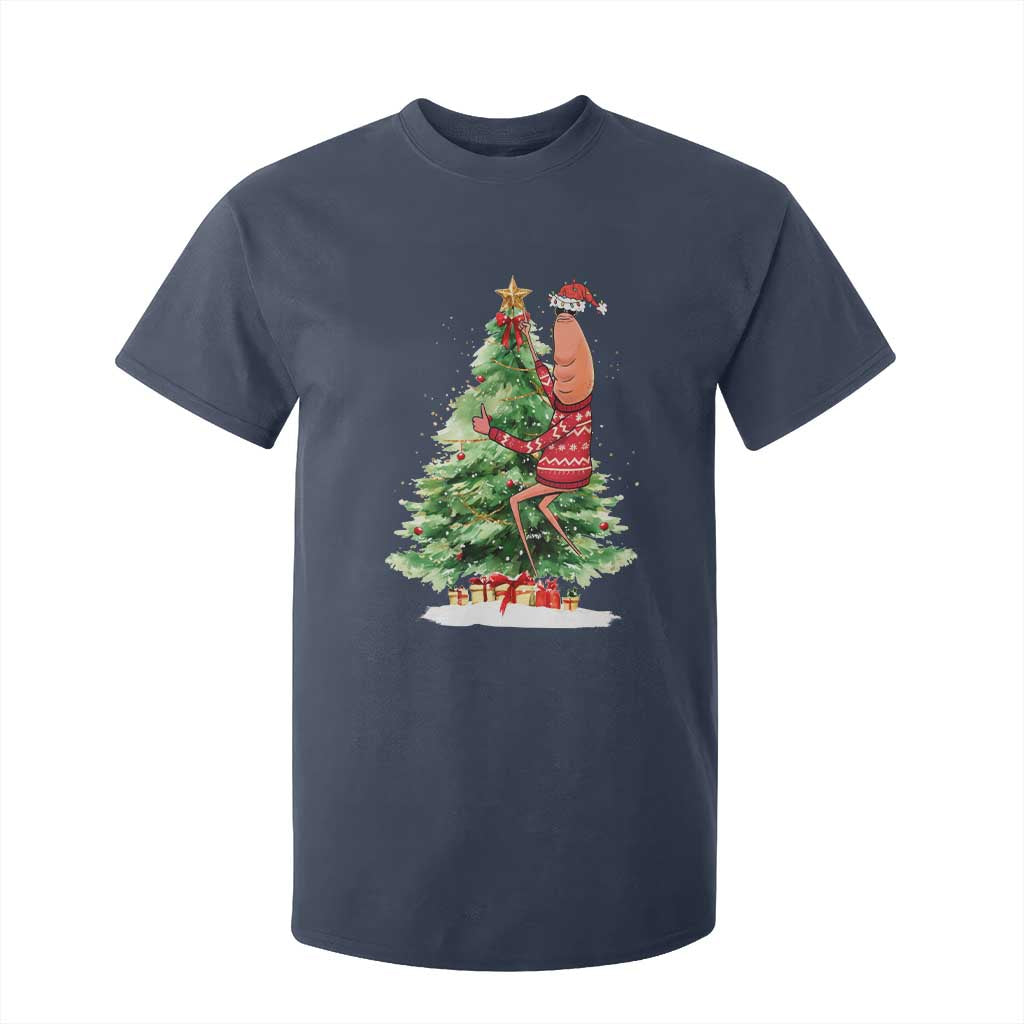 Marcus The Worm Christmas T Shirt For Kid Funny Brain Rot Meme TS10 Navy Print Your Wear