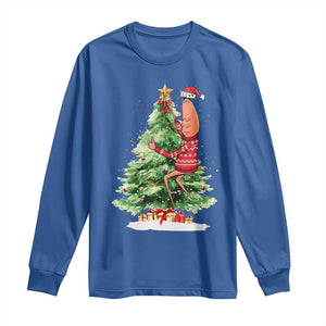 Marcus The Worm Christmas Long Sleeve Shirt Funny Brain Rot Meme TS10 Royal Blue Print Your Wear