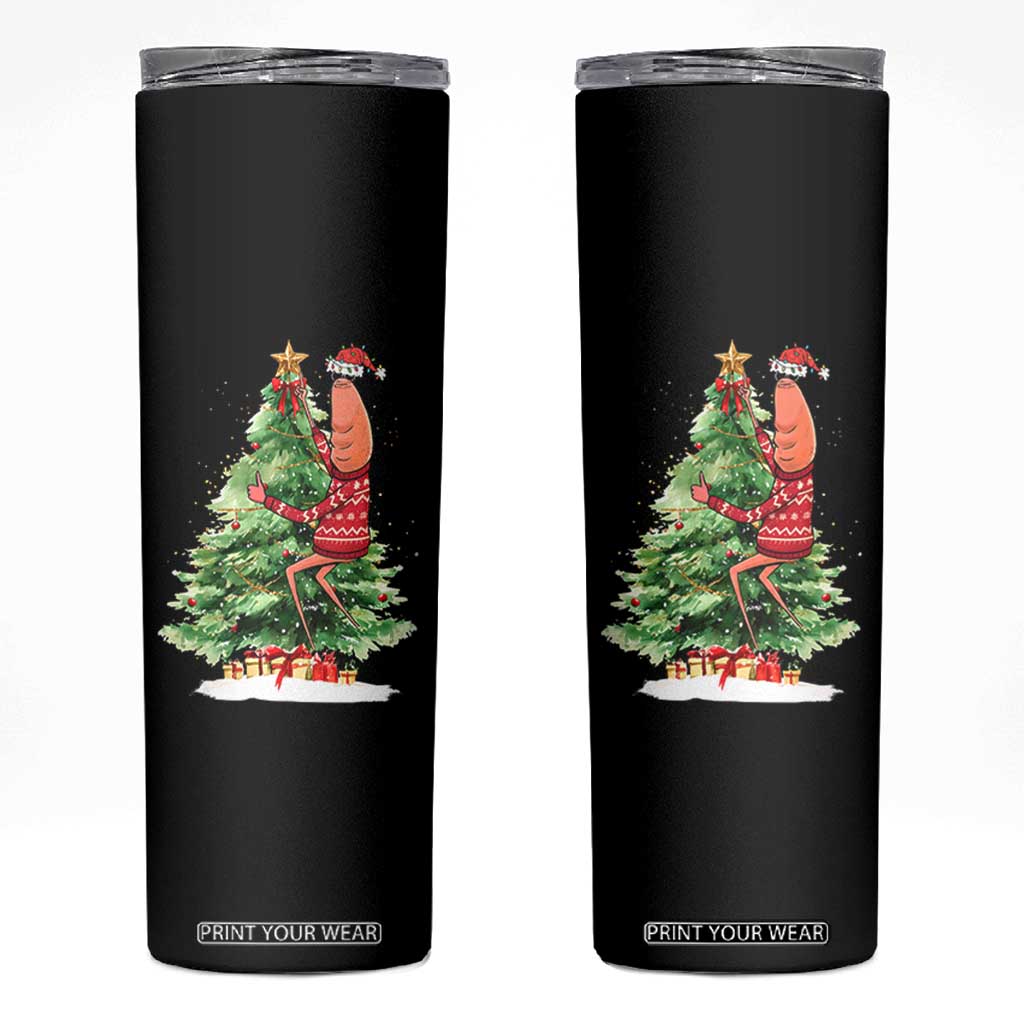 Marcus The Worm Christmas Skinny Tumbler Funny Brain Rot Meme TS10 Black Print Your Wear