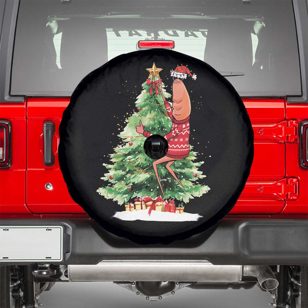 Marcus The Worm Christmas Spare Tire Cover Funny Brain Rot Meme TS10 Black Print Your Wear