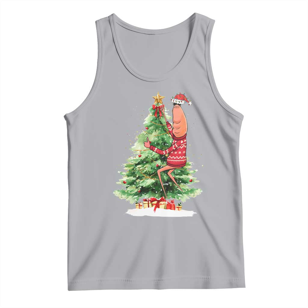 Marcus The Worm Christmas Tank Top Funny Brain Rot Meme TS10 Athletic Heather Print Your Wear