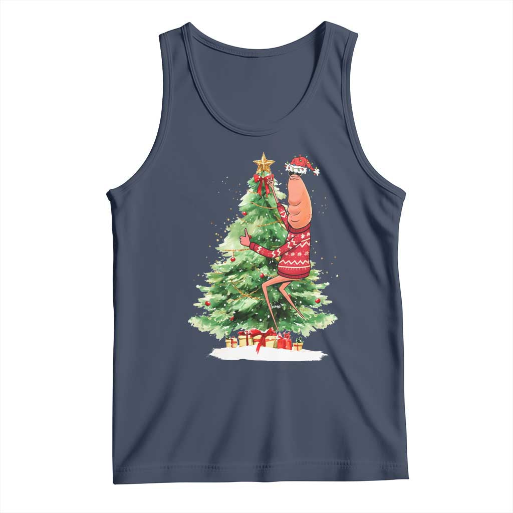 Marcus The Worm Christmas Tank Top Funny Brain Rot Meme TS10 Navy Print Your Wear