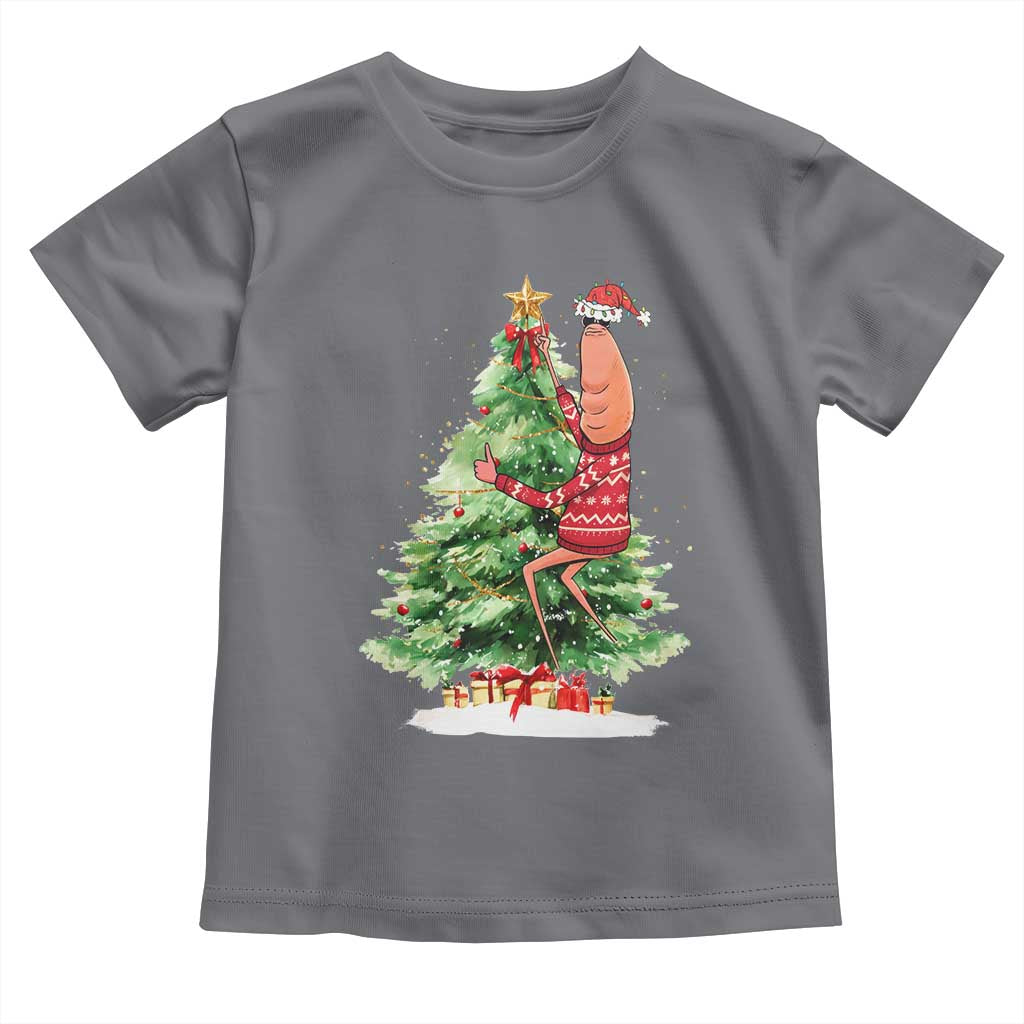 Marcus The Worm Christmas Toddler T Shirt Funny Brain Rot Meme TS10 Charcoal Print Your Wear