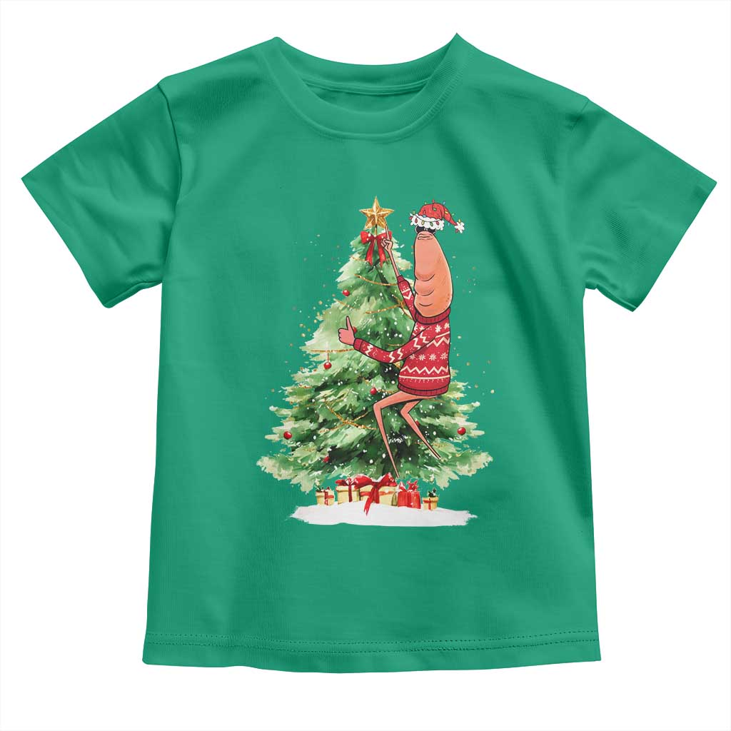 Marcus The Worm Christmas Toddler T Shirt Funny Brain Rot Meme TS10 Irish Green Print Your Wear