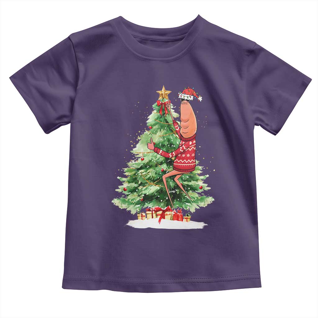 Marcus The Worm Christmas Toddler T Shirt Funny Brain Rot Meme TS10 Purple Print Your Wear