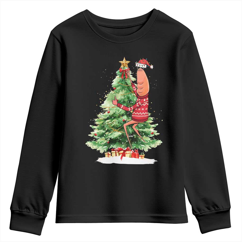 Marcus The Worm Christmas Youth Sweatshirt Funny Brain Rot Meme TS10 Black Print Your Wear