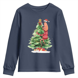 Marcus The Worm Christmas Youth Sweatshirt Funny Brain Rot Meme TS10 Navy Print Your Wear