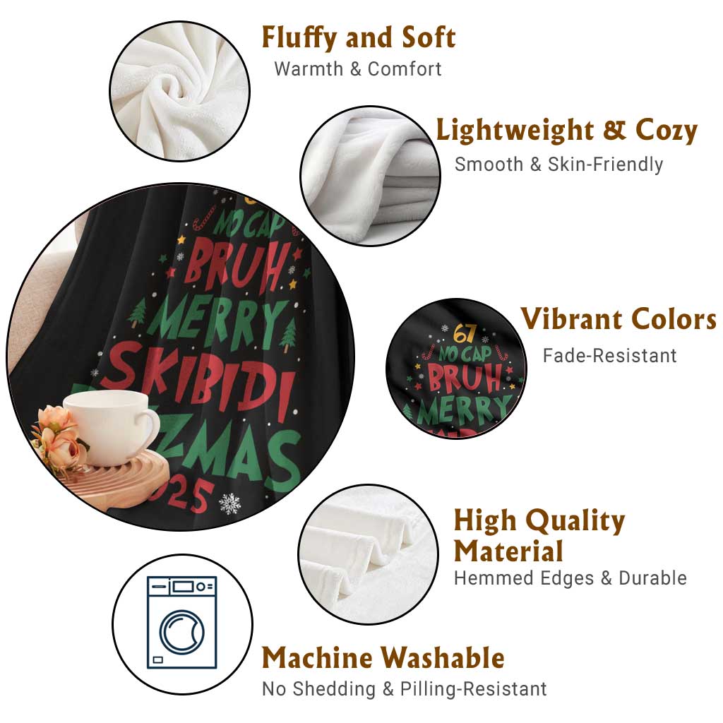 Funny Six Seven 67 Meme Christmas Tree Throw Blanket Funny 6 7 Bruh Gen Alpha Slang Viral Meme TS10 Print Your Wear