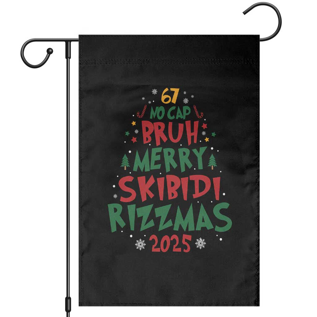 Funny Six Seven 67 Meme Christmas Tree Garden Flag Funny 6 7 Bruh Gen Alpha Slang Viral Meme TS10 Black Print Your Wear