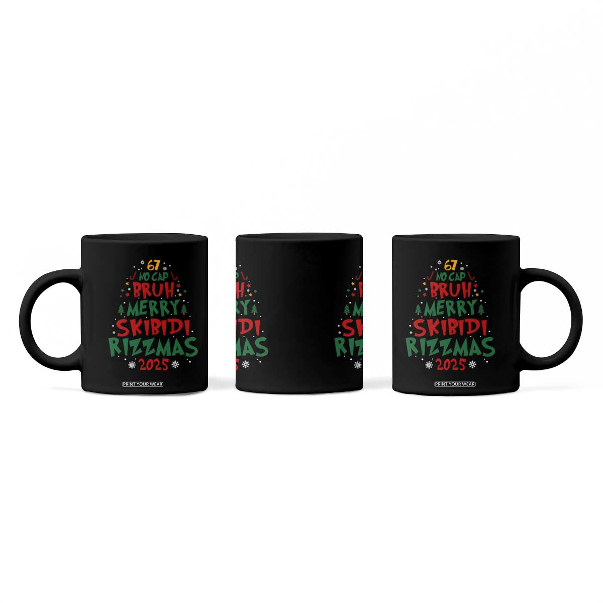 Funny Six Seven 67 Meme Christmas Tree Coffee Mug Funny 6 7 Bruh Gen Alpha Slang Viral Meme TS10 Print Your Wear