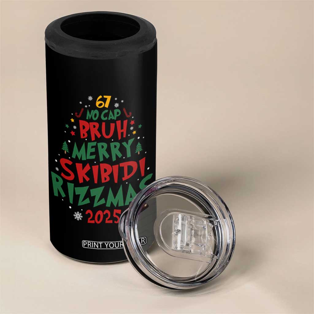 Funny Six Seven 67 Meme Christmas Tree 4 in 1 Can Cooler Tumbler Funny 6 7 Bruh Gen Alpha Slang Viral Meme TS10 Print Your Wear
