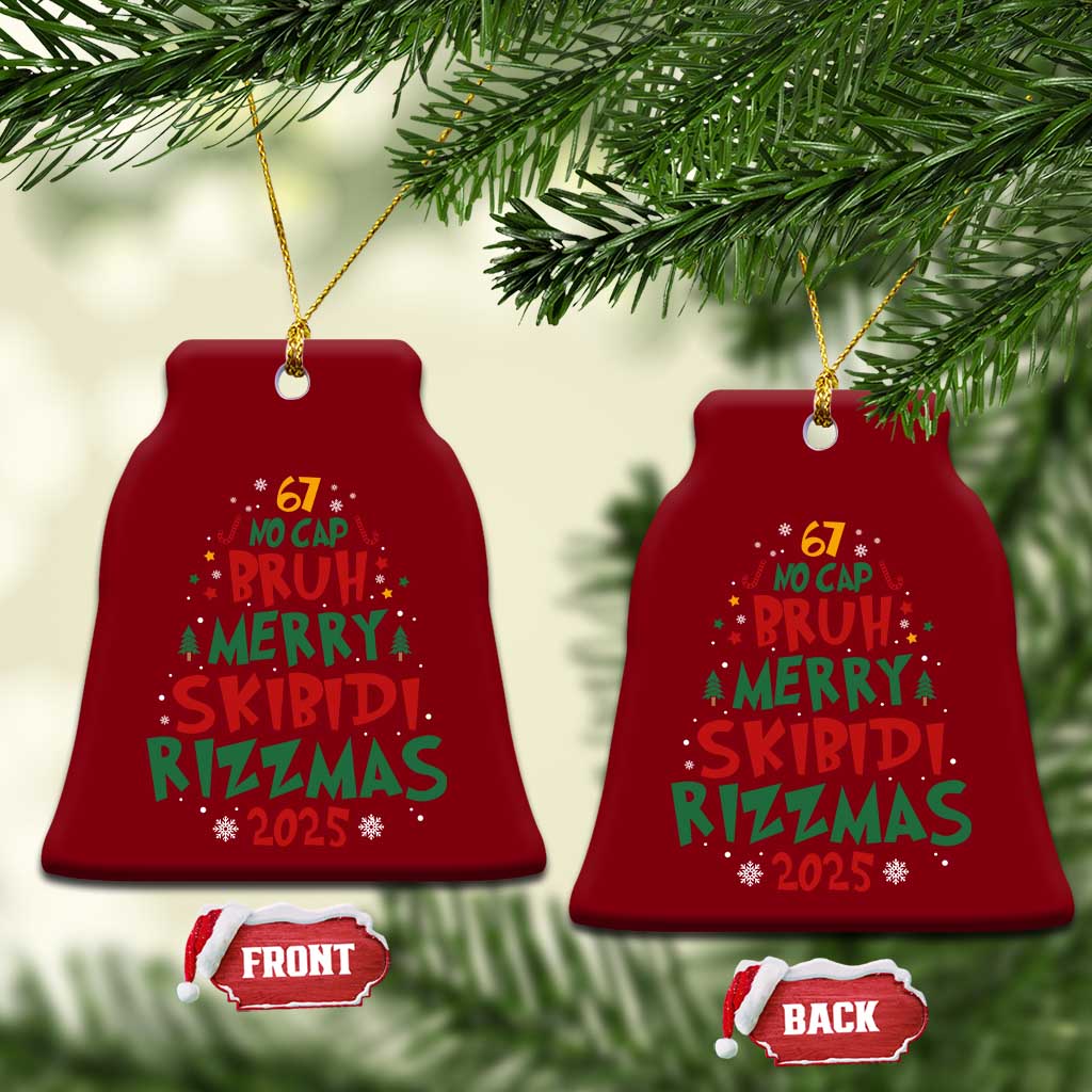 Funny Six Seven 67 Meme Christmas Tree Ceramic Ornament Funny 6 7 Bruh Gen Alpha Slang Viral Meme TS10 Print Your Wear