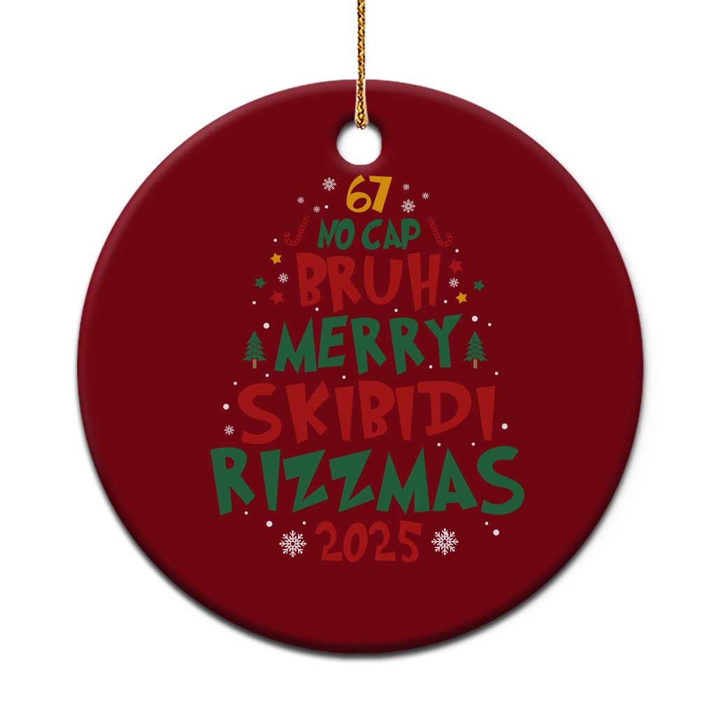 Funny Six Seven 67 Meme Christmas Tree Ceramic Ornament Funny 6 7 Bruh Gen Alpha Slang Viral Meme TS10 1pc Red Print Your Wear