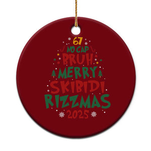 Funny Six Seven 67 Meme Christmas Tree Ceramic Ornament Funny 6 7 Bruh Gen Alpha Slang Viral Meme TS10 1pc Red Print Your Wear