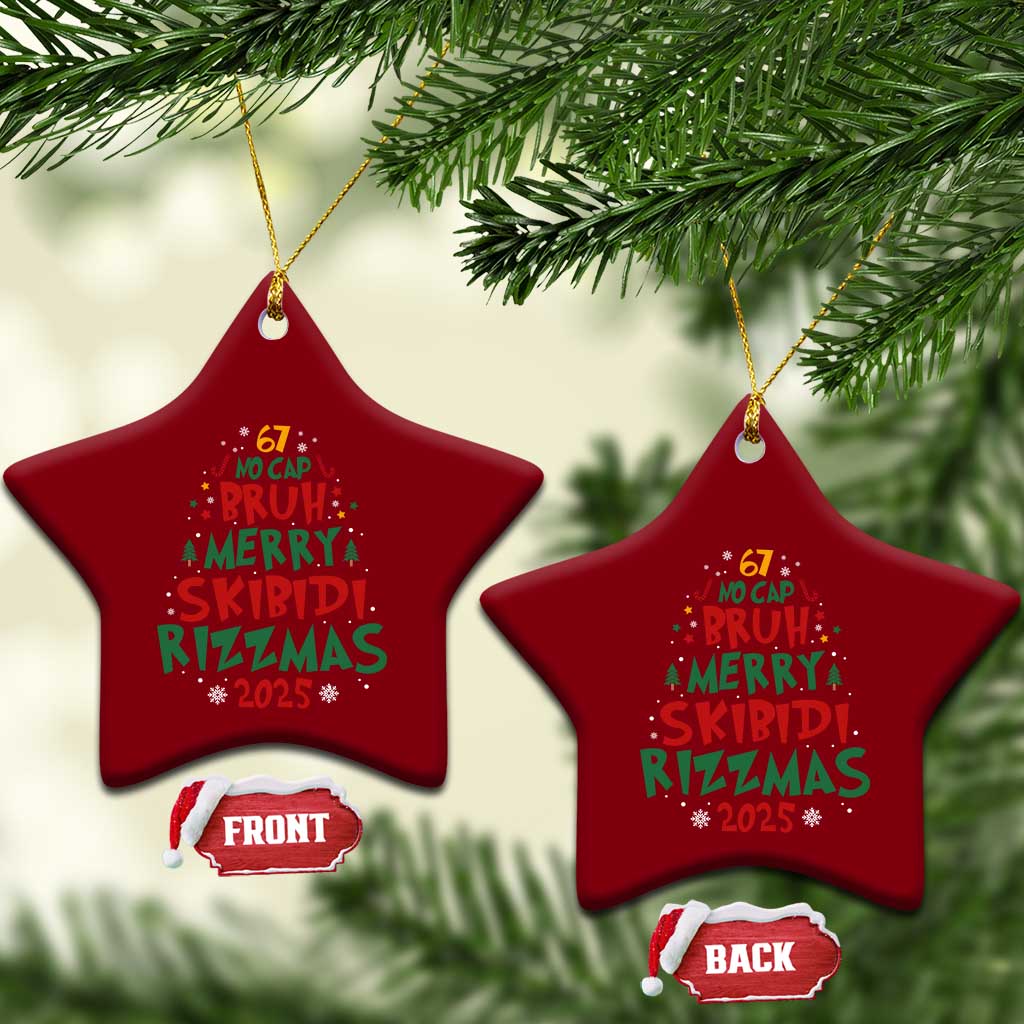Funny Six Seven 67 Meme Christmas Tree Ceramic Ornament Funny 6 7 Bruh Gen Alpha Slang Viral Meme TS10 Print Your Wear